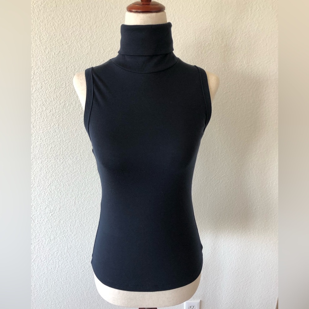 BANANA REPUBLIC - SOFT LUXE TURTLENECK TOP + NAVY/XXS